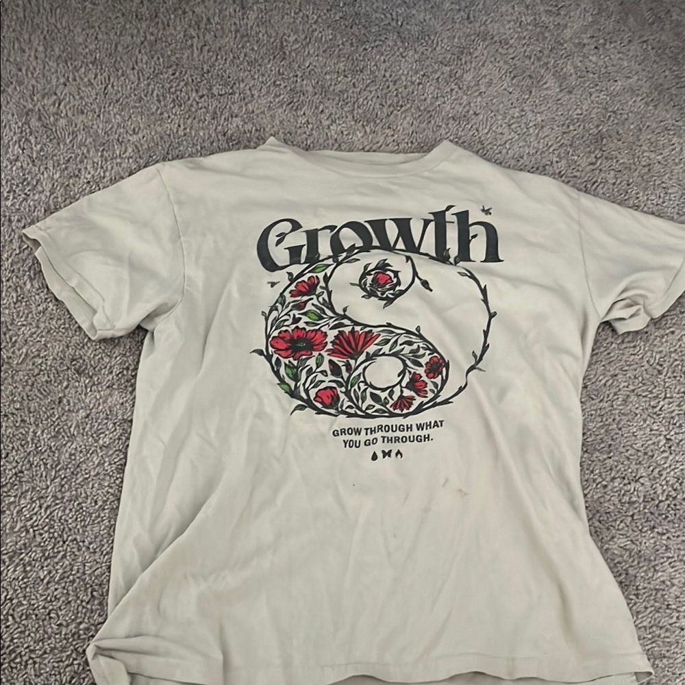 Graphic Tee with Floral Design